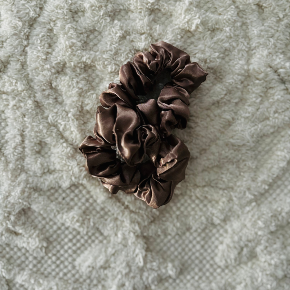 Scrunchie ciemny brąz