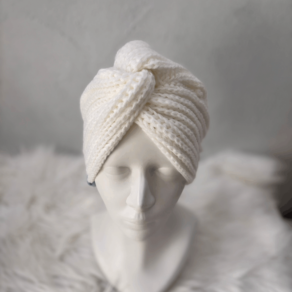 Turban prążkowany dla dorosłych